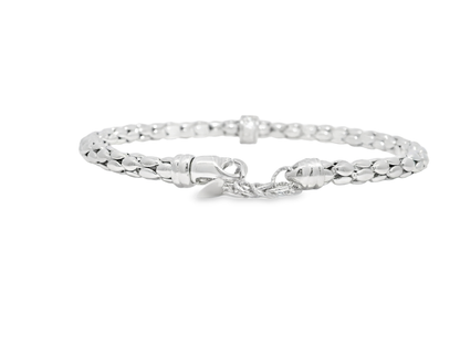 0.29CT Diamond Bangle 14k White Gold