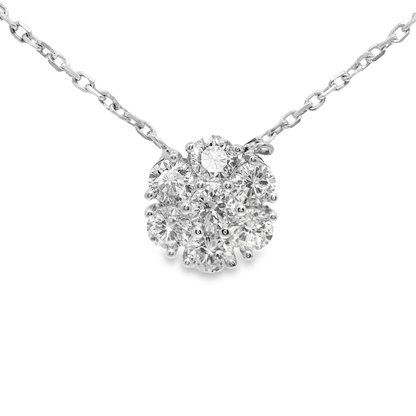 1.30CT Diamond Pendant 14k White Gold