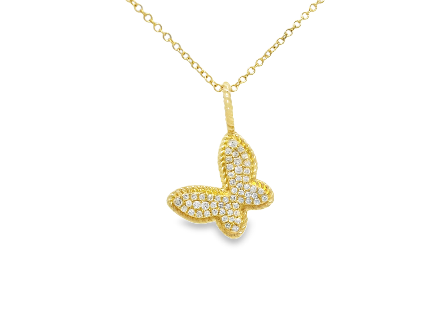 0.18CT Diamond Pendant 14k Yellow Gold