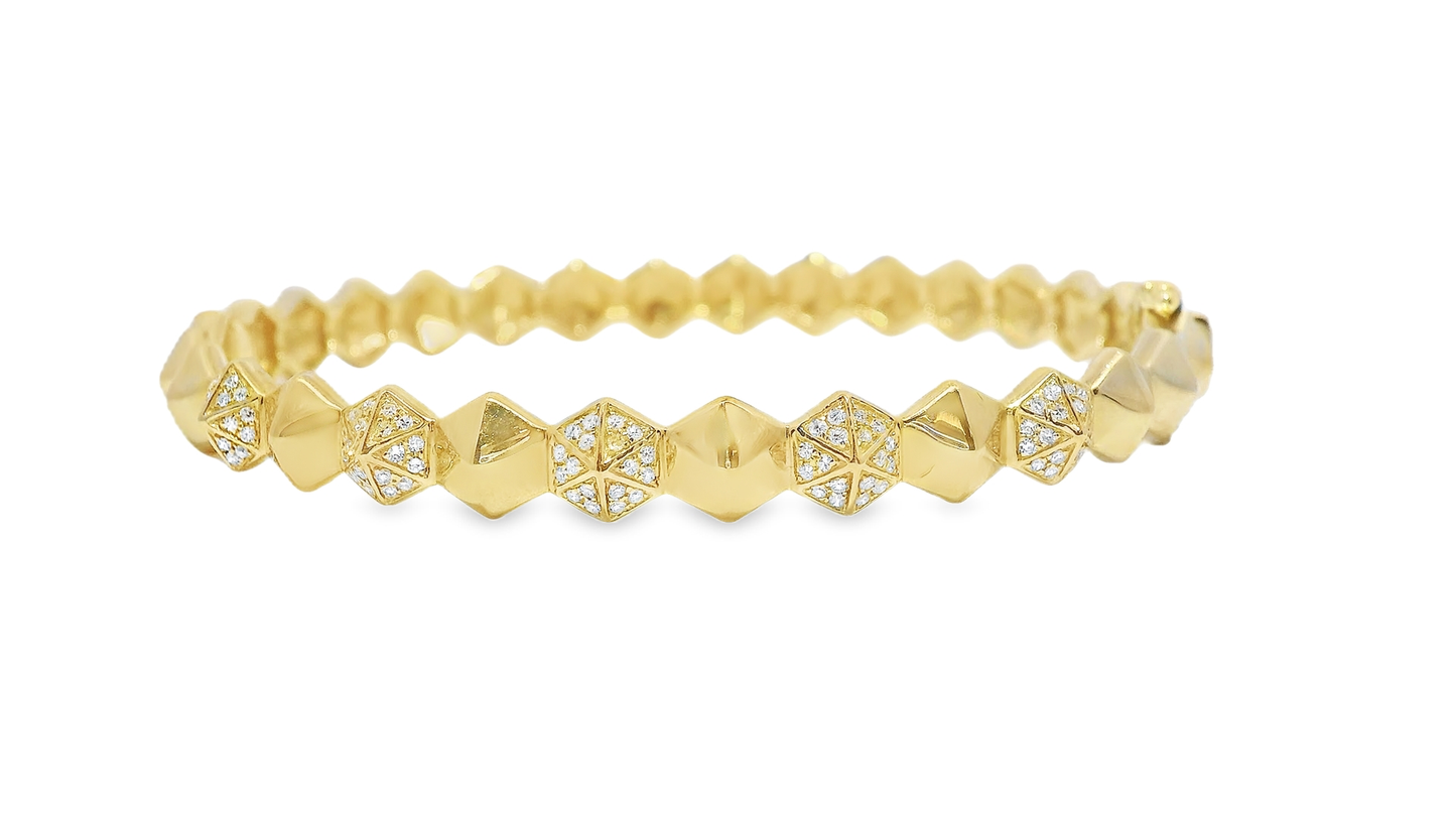 0.25CT Diamond Bangle 14k Yellow Gold