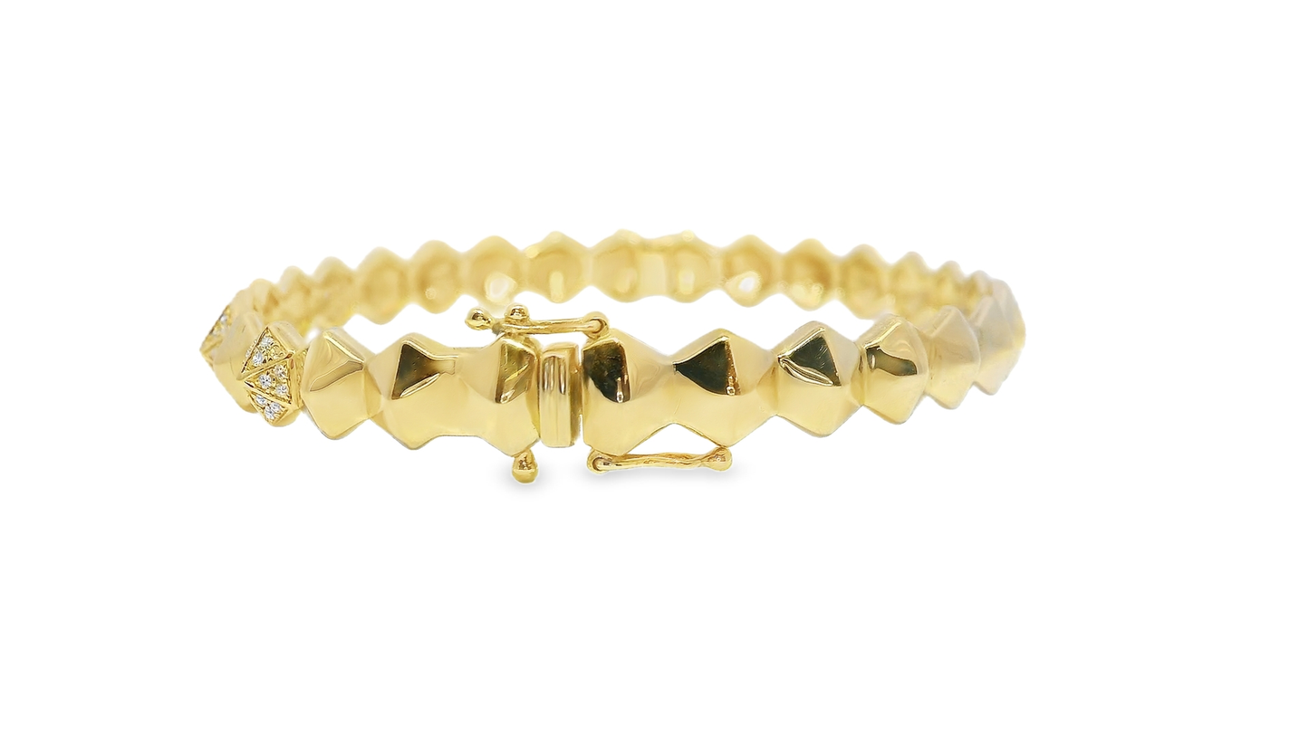 0.25CT Diamond Bangle 14k Yellow Gold