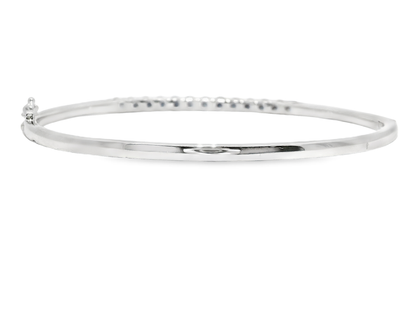 0.26CT Diamond 1.50CT Blue Sapphire Bangle 14k White Gold