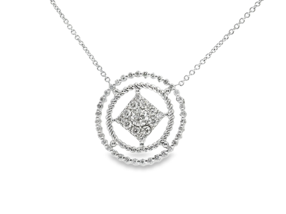 1.09CT Diamond Pendant 14k White Gold