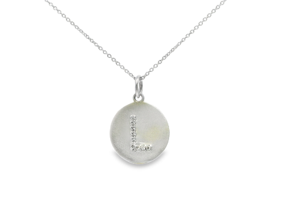0.06CT Diamond L Letter Pendant 14k White Gold