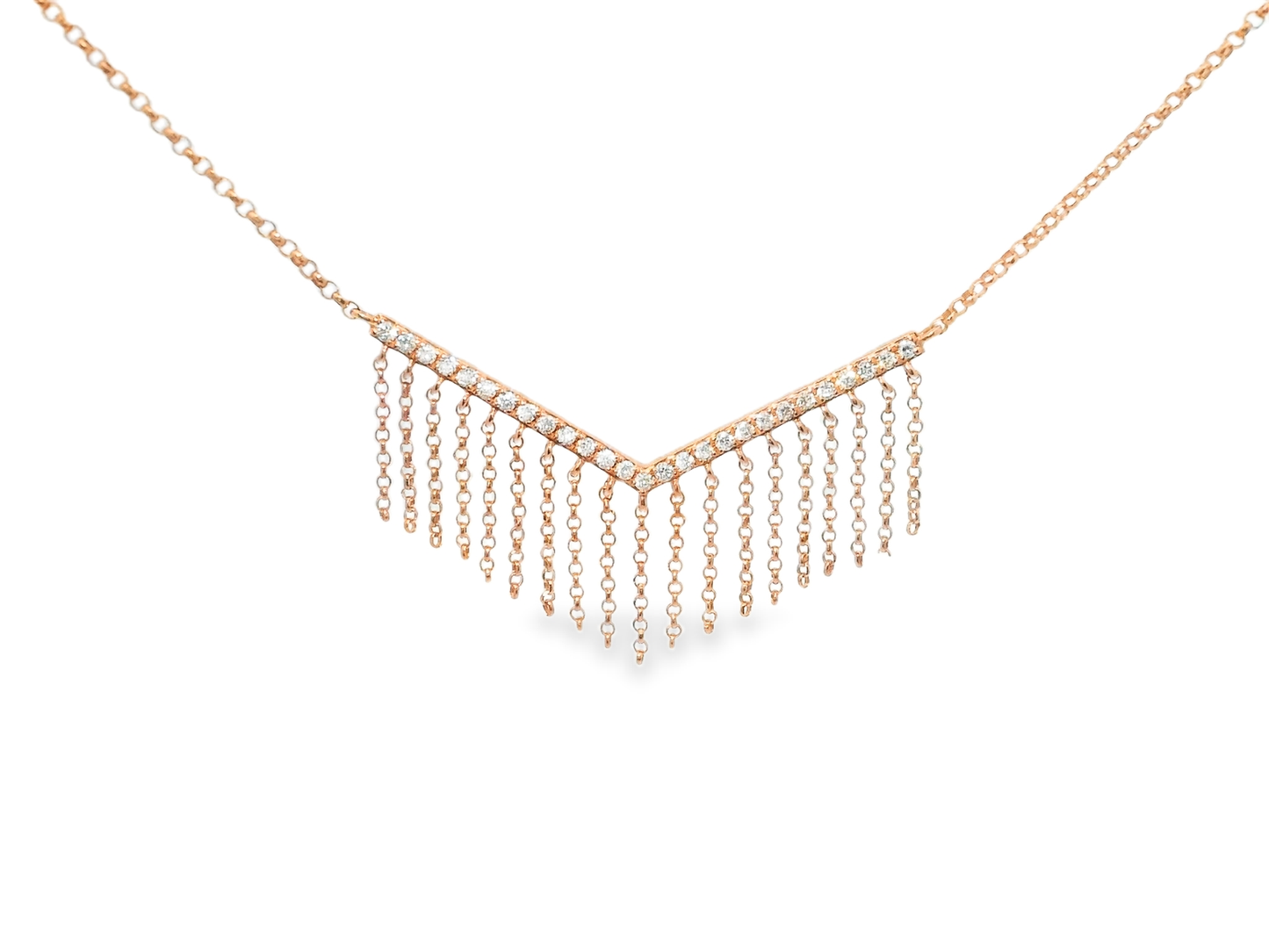 0.20CT Diamond Pendant 14k Rose Gold