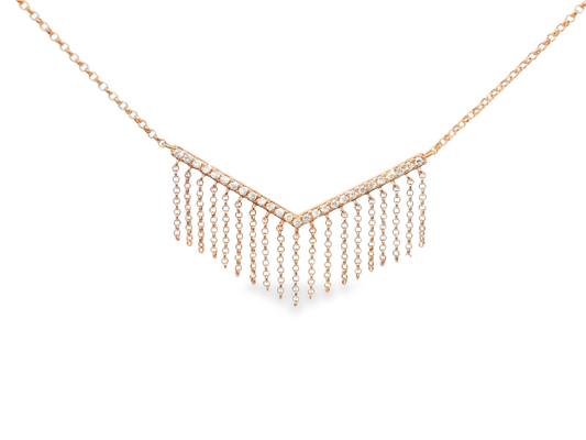0.20CT Diamond Pendant 14k Rose Gold