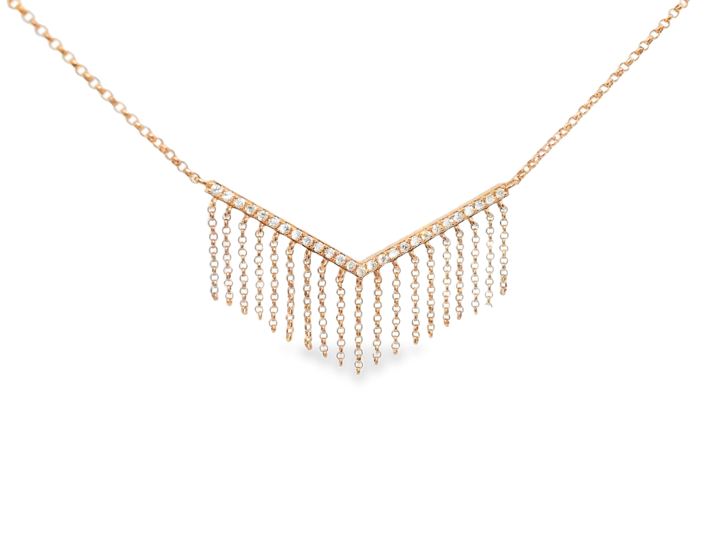 0.20CT Diamond Pendant 14k Rose Gold