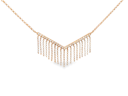 0.20CT Diamond Pendant 14k Rose Gold