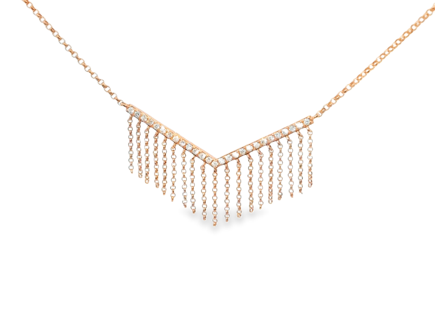 0.20CT Diamond Pendant 14k Rose Gold