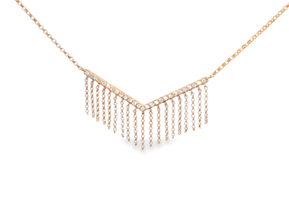 0.20CT Diamond Pendant 14k Rose Gold