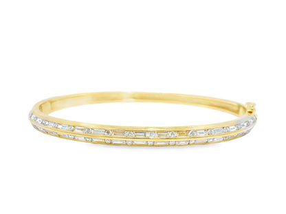 1.90Ct Diamond Bangle 14k Yellow Gold