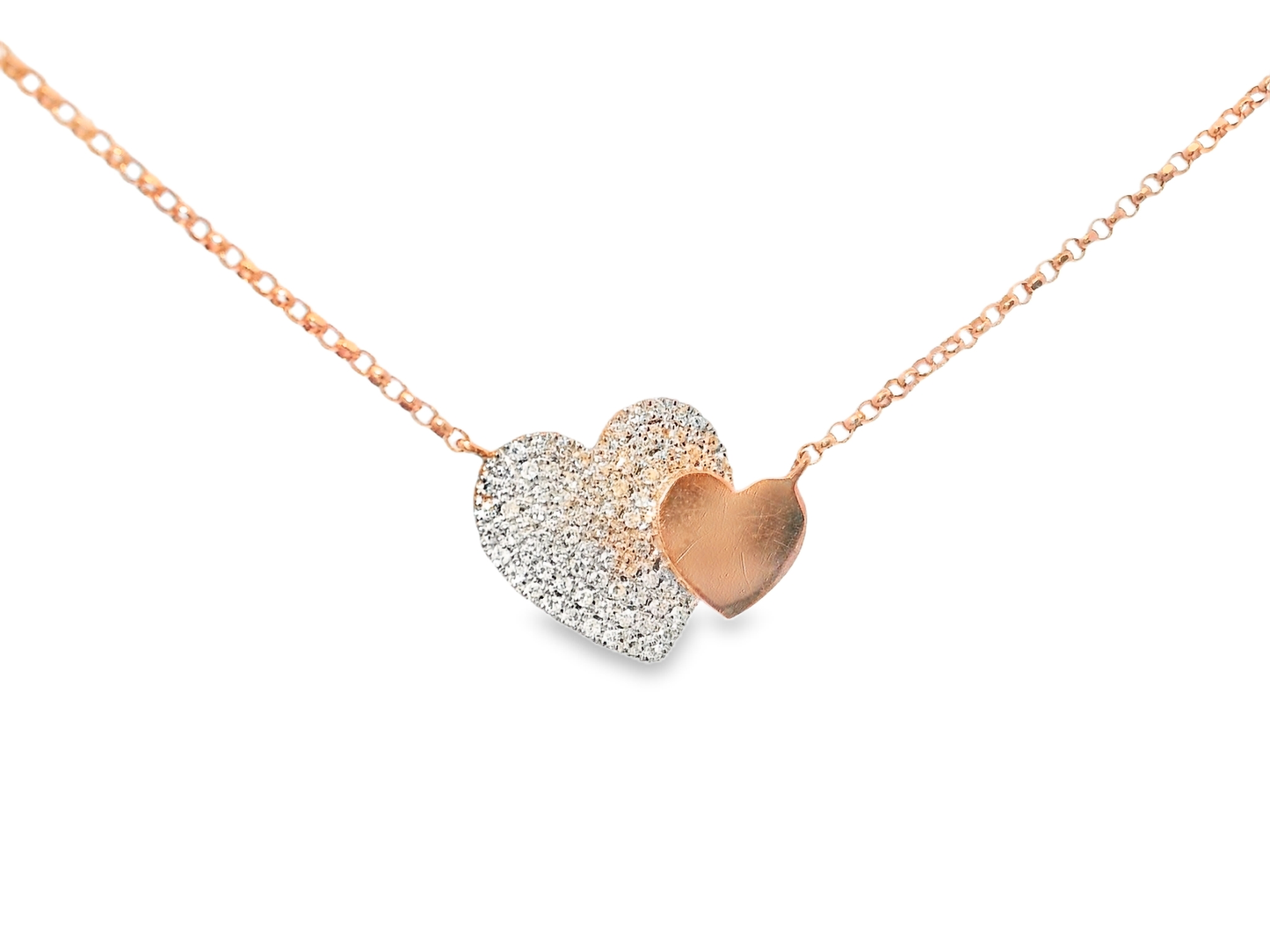 0.21CT Diamond Heart Pendant 14k Rose Gold