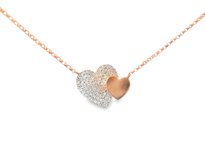 0.21CT Diamond Heart Pendant 14k Rose Gold
