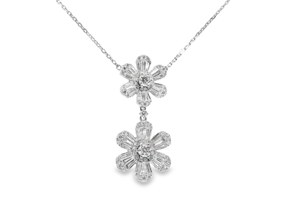 1.87CT Diamond Pendant 18k White Gold