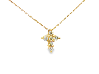 0.46CT Diamond Cross Pendant 14k Rose Gold
