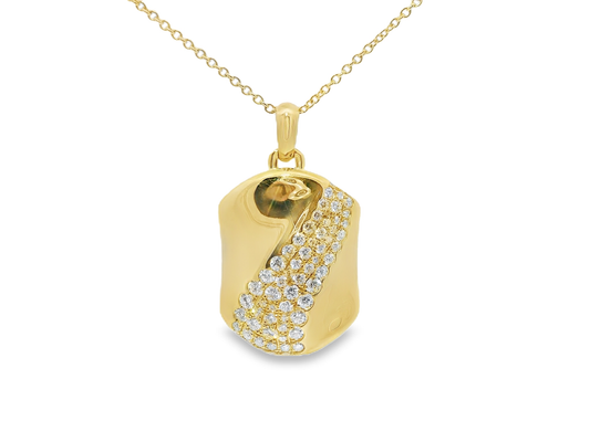 0.93CT Diamond Pendant 14k Yellow Gold