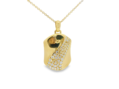 0.93CT Diamond Pendant 14k Yellow Gold