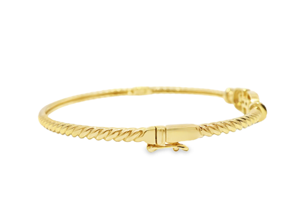 0.26Ct diamond Bangle 14k Yellow Gold