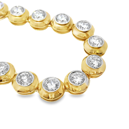 13.42Ct Lab Diamond Necklace 14k Yellow Gold