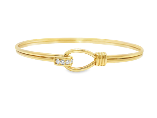 0.13CT diamond Bangle 18k Rose Gold
