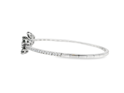 0.33CT Diamond 1.73CT Black Diamond Bangle 18k White Gold