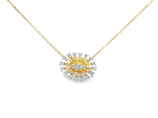 0.85CT Diamond pendant 14k Yellow Gold