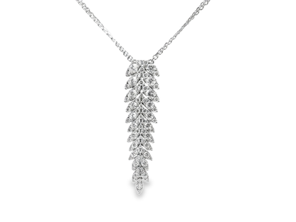 3.44CT Diamond Pendant 14k White Gold