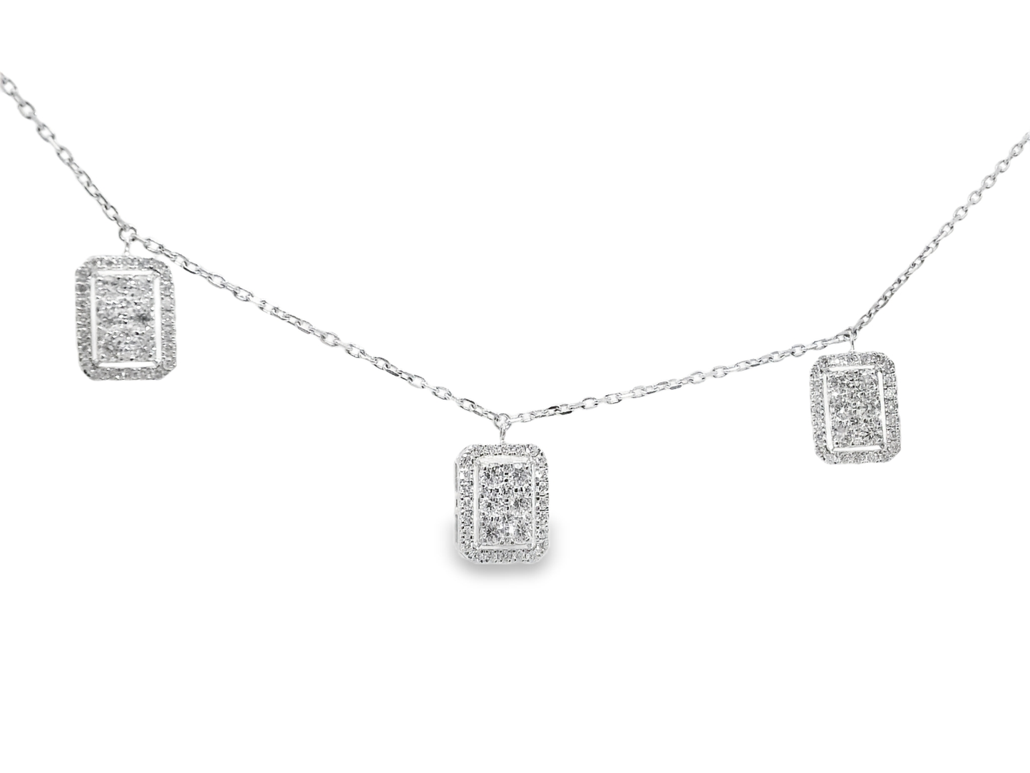 1.34Ct Diamond Pendant 14k White Gold
