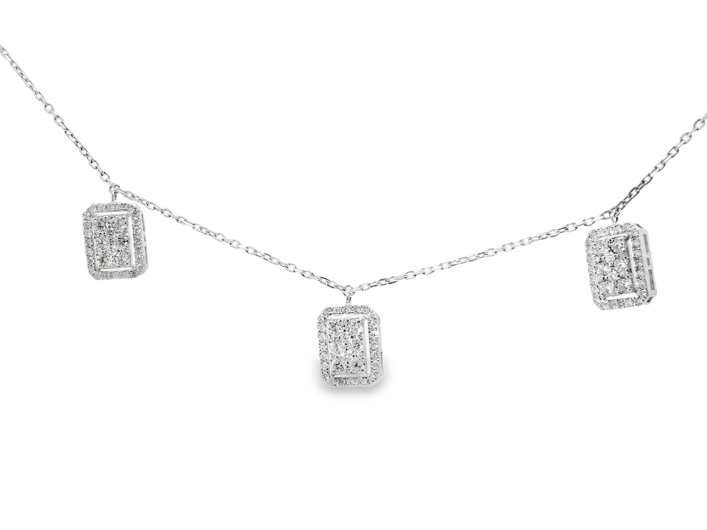 1.34Ct Diamond Pendant 14k White Gold