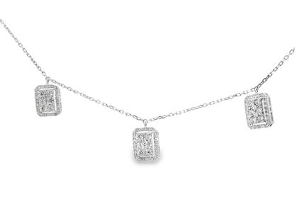 1.34Ct Diamond Pendant 14k White Gold
