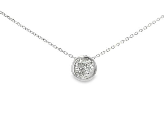 0.50CT Diamond Pendant 18k White Gold