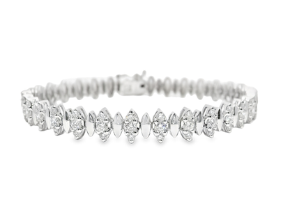 1.74CT Diamond Bracelet 14k White Gold