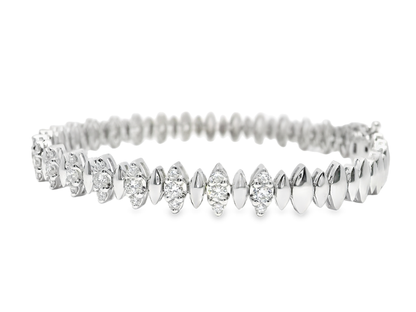1.74CT Diamond Bracelet 14k White Gold