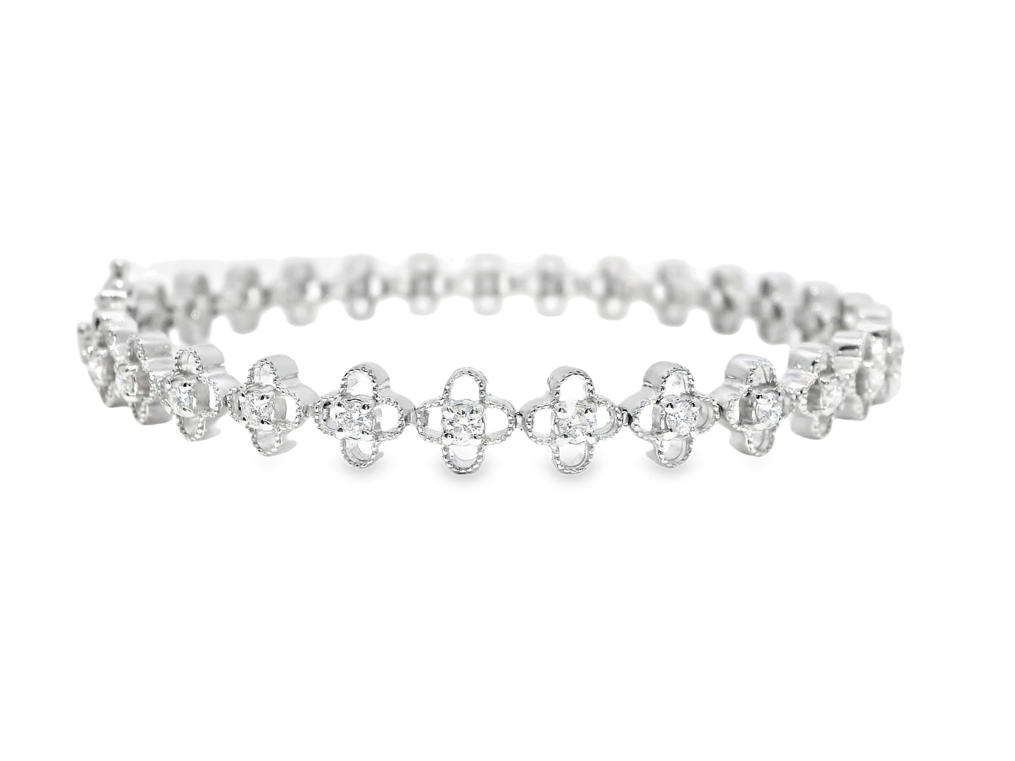 1.06CT Diamond Bracelet 14k White Gold