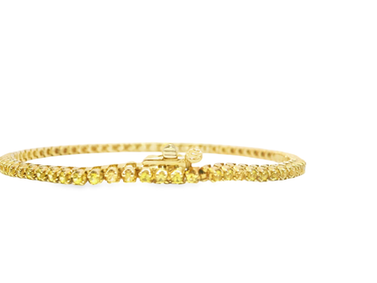 1.95CT Yellow Sapphire Bracelet 14k yellow Gold