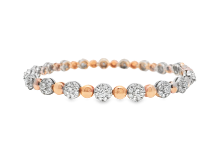 2.32CT Diamond Bracelet 14k Rose Gold