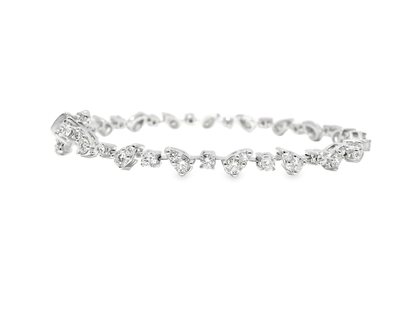 3.07CT Diamond Bracelet 14k White Gold