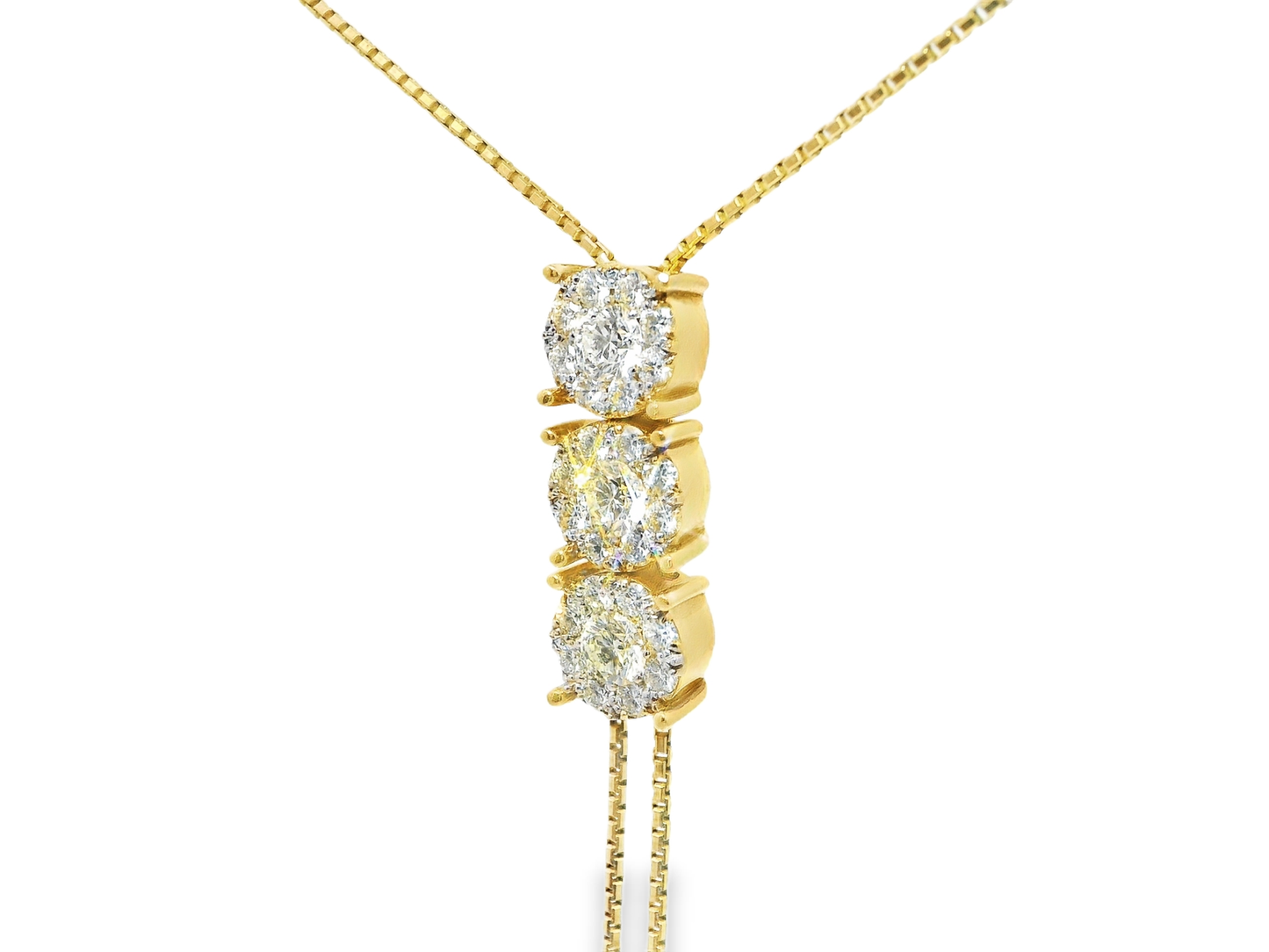 1.57CT Diamond Zip Pendant 14k Yellow Gold
