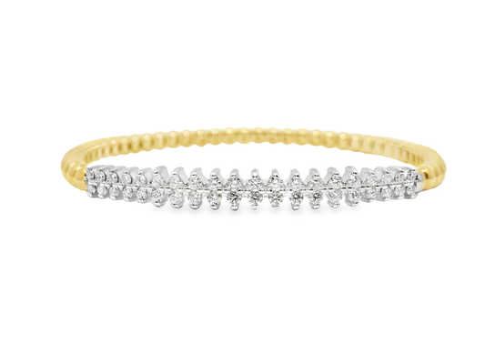 0.83CT Diamond Bangle 14k Yellow Gold