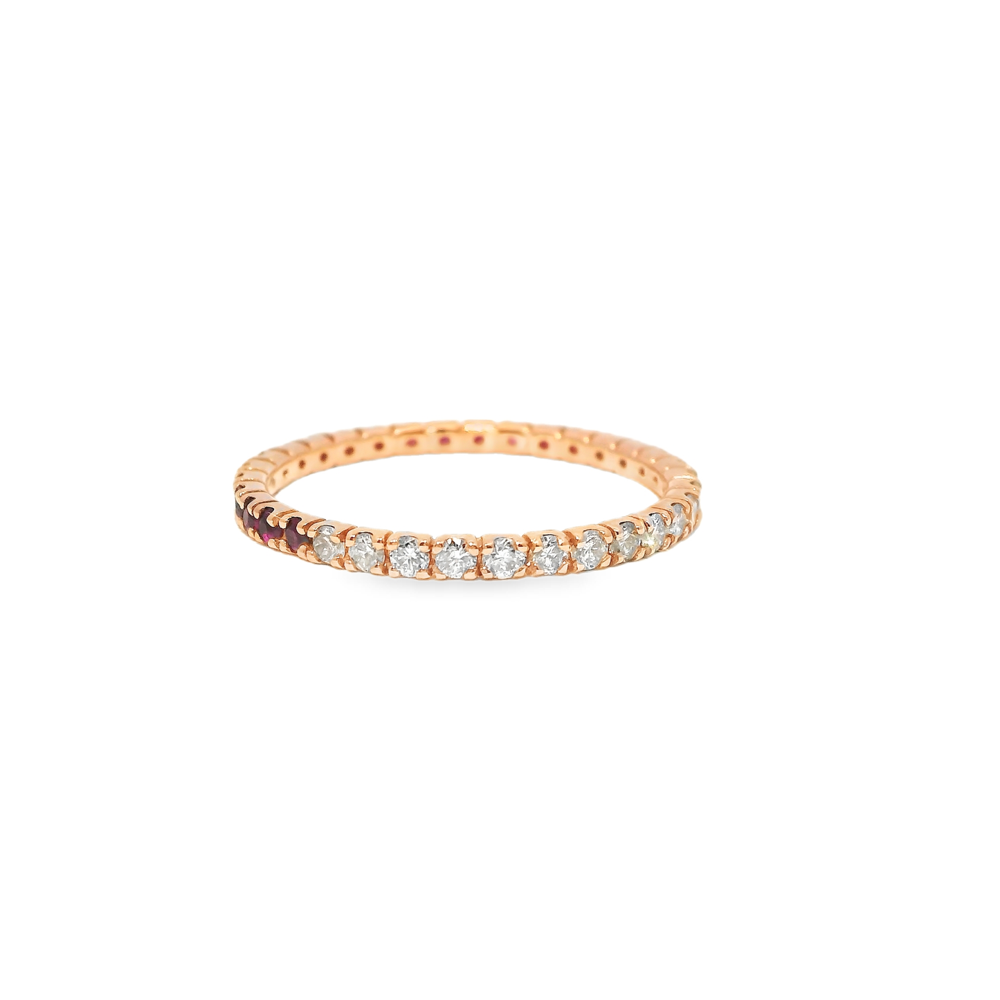 0.25CT Diamond 0.27CT Ruby Ring 18k Rose Gold