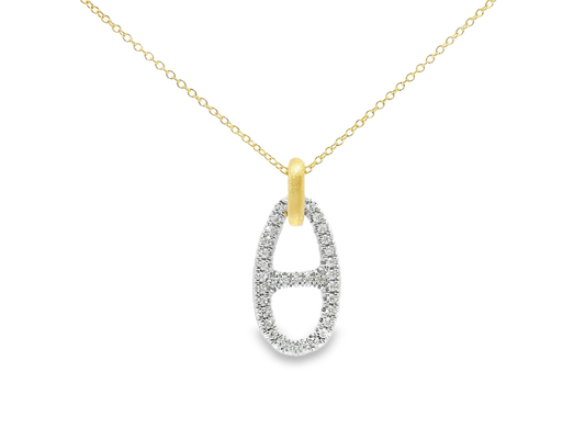 0.23CT Diamond Pendant 14k Yellow Gold