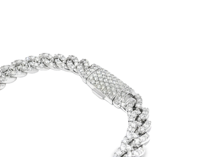 4.40CT Diamond Chain Link Bracelet 14k White Gold