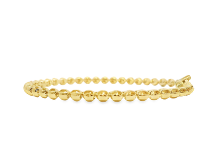 Plain Beaded Bracelet 14k Yellow Gold