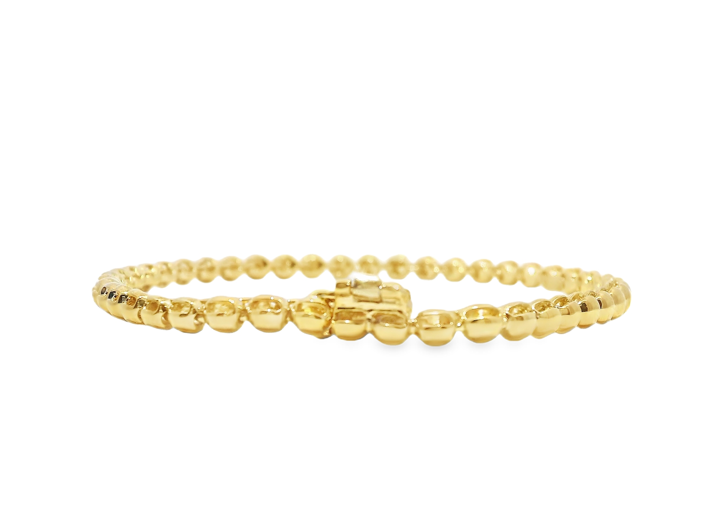 Plain Beaded Bracelet 14k Yellow Gold