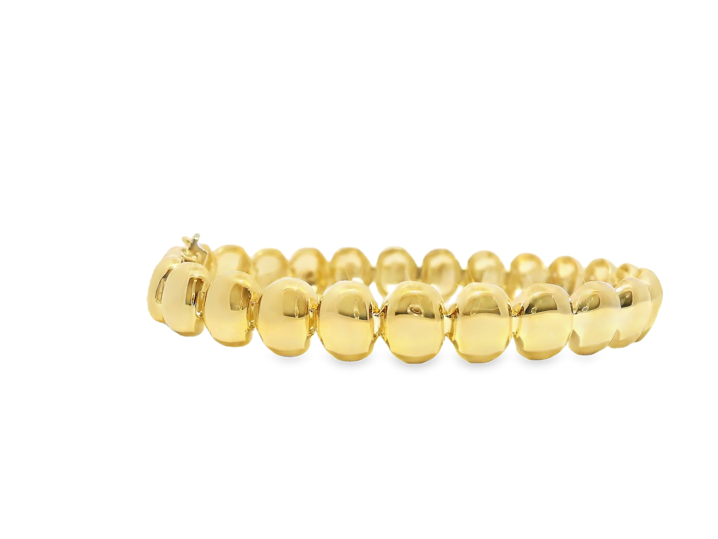 Plain Beaded 14k Yellow Gold Bracelet