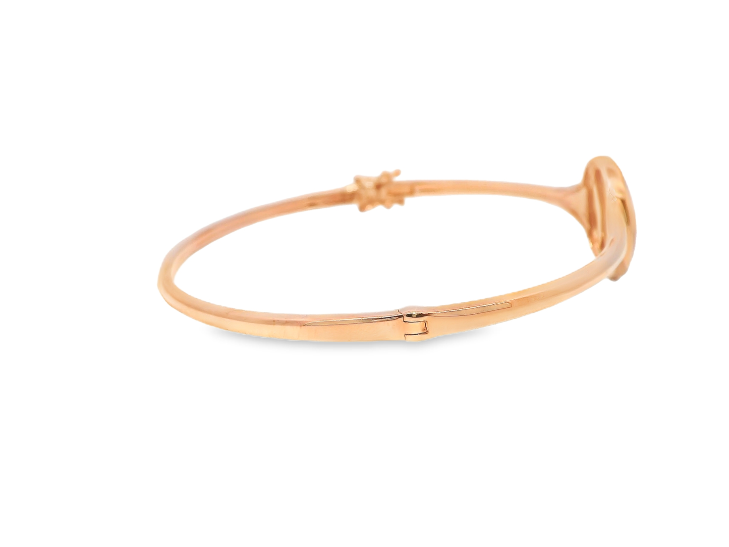 0.07Ct Diamond 3.32Ct Pink Mother of Pearl Bangle 14k Gold