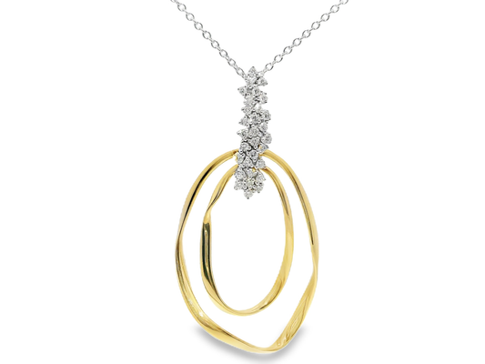 0.39CT Diamond Fashion Pendant 14k Yellow Gold