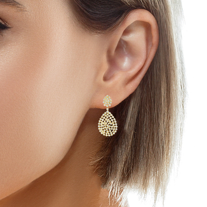 6.27CT Diamond 18k Yellow Gold Earring