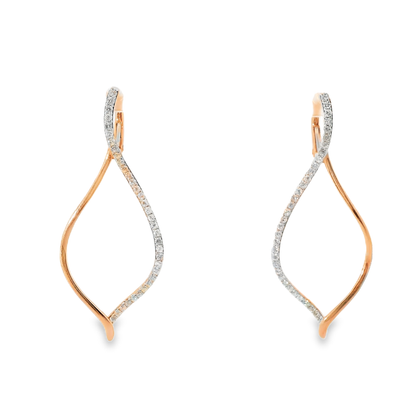 0.58CT Diamond 14k Rose Gold Earring