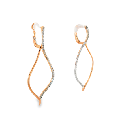 0.58CT Diamond 14k Rose Gold Earring